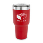 Building Blocks 30 oz Stainless Steel Tumbler - Red - Single Sided (Personalized)