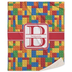 Building Blocks Sherpa Throw Blanket - 60"x80" (Personalized)