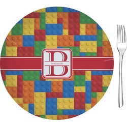 Building Blocks Glass Appetizer / Dessert Plate 8" (Personalized)