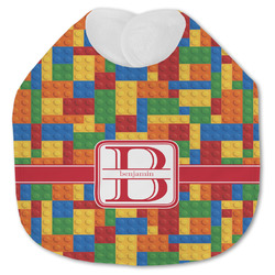 Building Blocks Jersey Knit Baby Bib w/ Name and Initial