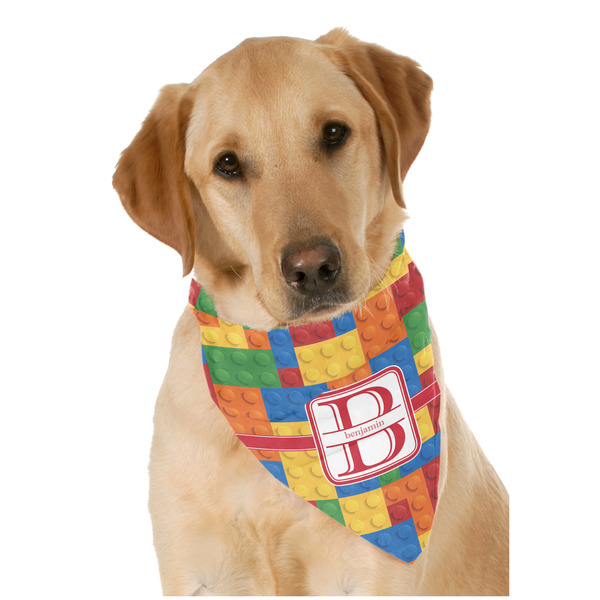 Custom Building Blocks Dog Bandana Scarf w/ Name and Initial