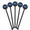 Building Blocks Black Plastic 5.5" Stir Stick - Round - Fan View