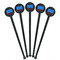 Building Blocks Black Plastic 7" Stir Stick - Round - Fan View