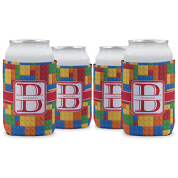 Building Blocks Can Cooler (12 oz) - Set of 4 w/ Name and Initial