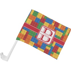 Building Blocks Car Flag - Small w/ Name and Initial