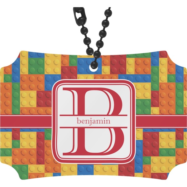 Custom Building Blocks Rear View Mirror Ornament (Personalized)