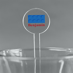 Building Blocks 7" Round Plastic Stir Sticks - Clear (Personalized)