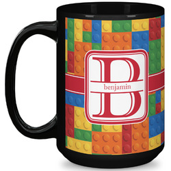 Building Blocks 15 Oz Coffee Mug - Black (Personalized)