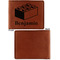 Building Blocks Cognac Leatherette Bifold Wallets - Front and Back Single Sided - Apvl