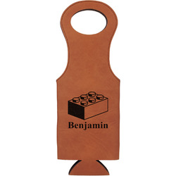 Building Blocks Leatherette Wine Tote (Personalized)