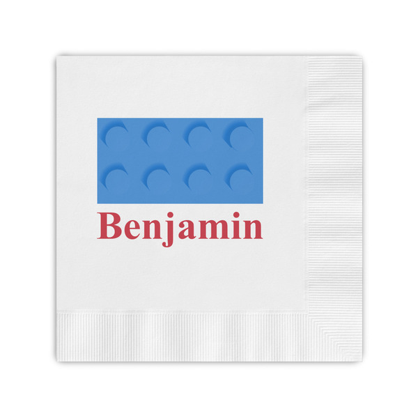 Custom Building Blocks Coined Cocktail Napkins (Personalized)