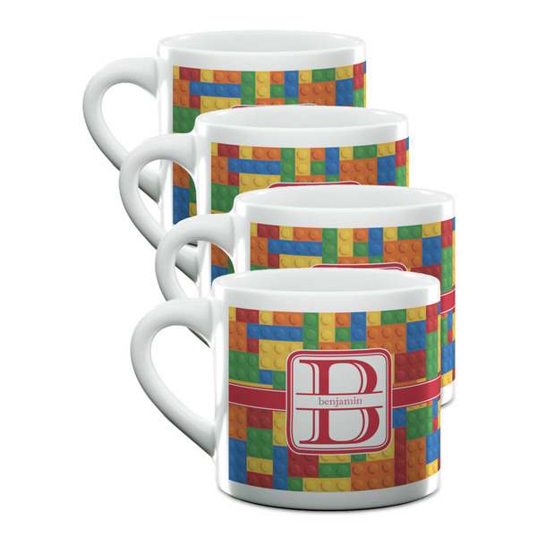 Custom Building Blocks Double Shot Espresso Cups - Set of 4 (Personalized)