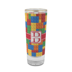 Building Blocks 2 oz Shot Glass -  Glass with Gold Rim - Set of 4 (Personalized)