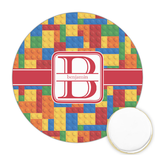 Custom Building Blocks Printed Cookie Topper - 2.5" (Personalized)