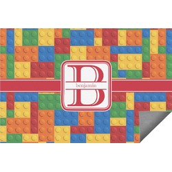 Building Blocks Indoor / Outdoor Rug - 6'x8' w/ Name and Initial