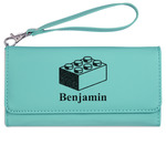 Building Blocks Ladies Leatherette Wallet - Laser Engraved- Teal (Personalized)