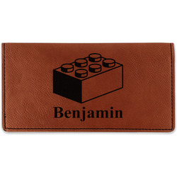 Building Blocks Leatherette Checkbook Holder - Double Sided (Personalized)