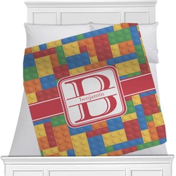 Building Blocks Minky Blanket - Twin / Full - 80"x60" - Double Sided (Personalized)
