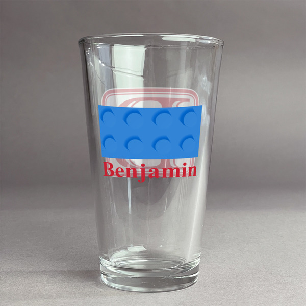 Custom Building Blocks Pint Glass - Full Color Logo (Personalized)