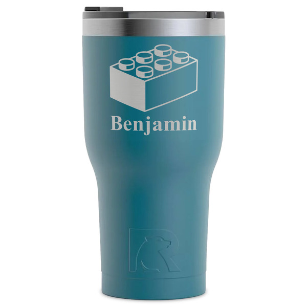 Custom Building Blocks RTIC Tumbler - Dark Teal - Laser Engraved - Single-Sided (Personalized)