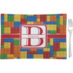 Building Blocks Glass Rectangular Appetizer / Dessert Plate (Personalized)