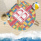 Building Blocks Round Beach Towel Lifestyle