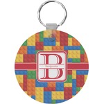 Building Blocks Round Plastic Keychain (Personalized)