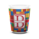 Building Blocks Ceramic Shot Glass - 1.5 oz - White - Set of 4 (Personalized)