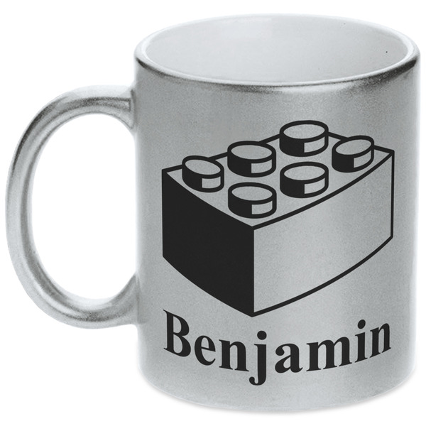 Custom Building Blocks Metallic Silver Mug (Personalized)