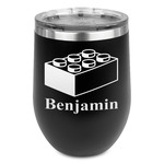 Building Blocks Stemless Stainless Steel Wine Tumbler - Black - Double Sided (Personalized)