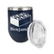 Building Blocks Stainless Wine Tumblers - Navy - Double Sided - Alt View