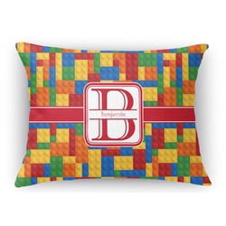 Building Blocks Rectangular Throw Pillow Case (Personalized)