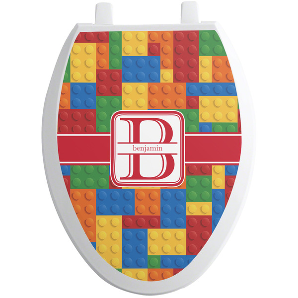 Custom Building Blocks Toilet Seat Decal - Elongated (Personalized)