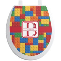 Building Blocks Toilet Seat Decal - Round (Personalized)