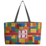 Building Blocks Beach Totes Bag - w/ Black Handles (Personalized)