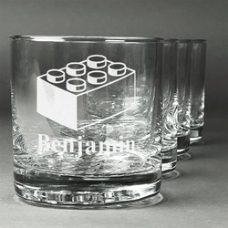 Building Blocks Whiskey Glasses (Set of 4) (Personalized)