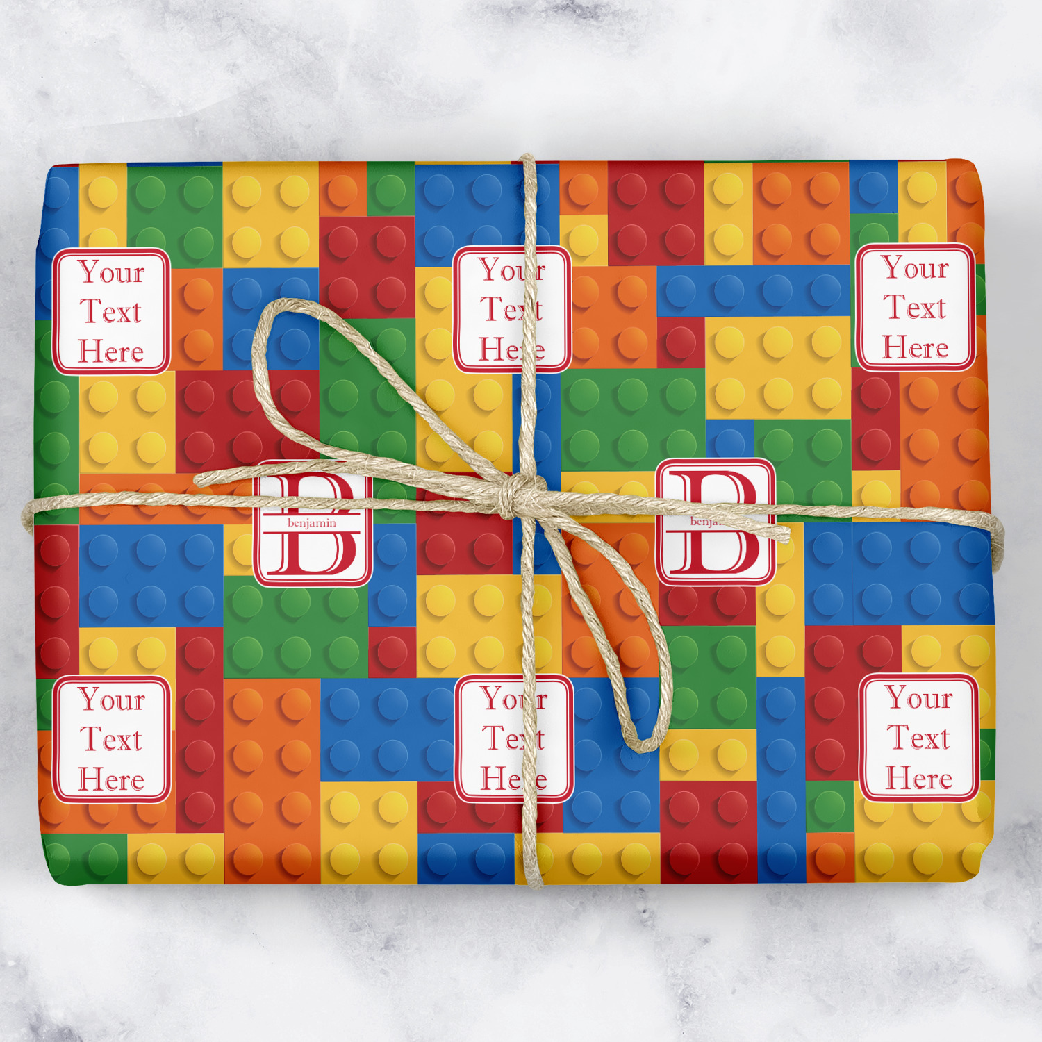 Custom Building Blocks Wrapping Paper (Personalized)