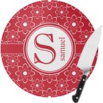 Atomic Orbit Round Glass Cutting Board - Small (Personalized)