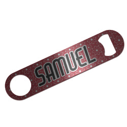 Atomic Orbit Bar Bottle Opener - Silver w/ Name and Initial