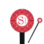 Atomic Orbit 7" Round Plastic Stir Sticks - Black - Single Sided (Personalized)