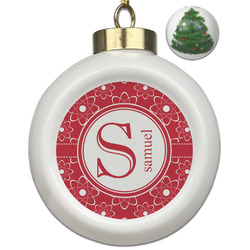 Atomic Orbit Ceramic Ball Ornament - Christmas Tree (Personalized)