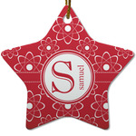 Atomic Orbit Star Ceramic Ornament w/ Name and Initial