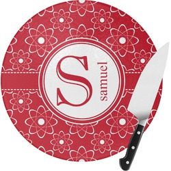 Atomic Orbit Round Glass Cutting Board (Personalized)