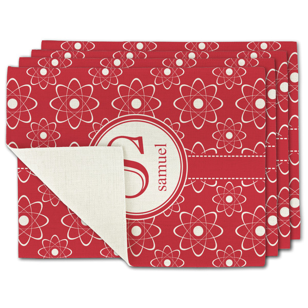 Custom Atomic Orbit Single-Sided Linen Placemat - Set of 4 w/ Name and Initial