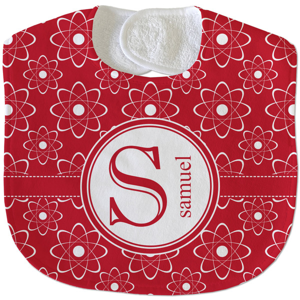 Custom Atomic Orbit Velour Baby Bib w/ Name and Initial