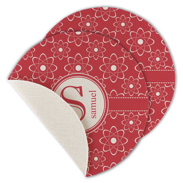 Custom Atomic Orbit Round Linen Placemat - Single Sided - Set of 4 (Personalized)