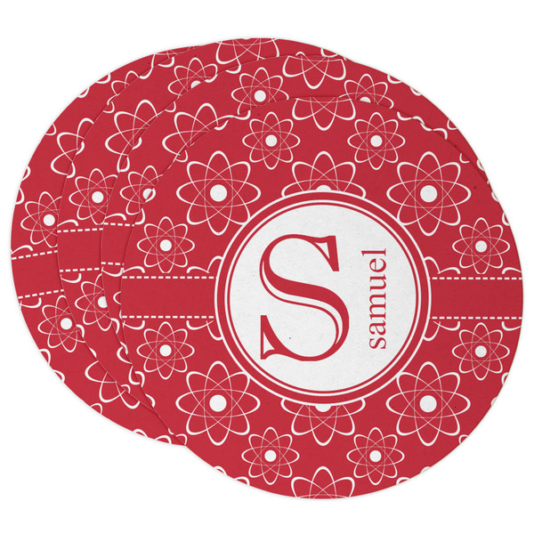 Custom Atomic Orbit Round Paper Coasters w/ Name and Initial