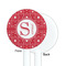 Atomic Orbit White Plastic 5.5" Stir Stick - Single Sided - Round - Front & Back