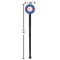 PI Black Plastic 7" Stir Stick - Round - Dimensions