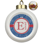 PI Ceramic Ball Ornaments - Poinsettia Garland (Personalized)